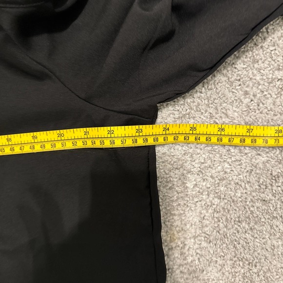 Black Silky Cold Shoulder A Line 3/4 Sleeve Dress NWT Size XXL - Picture 7 of 7